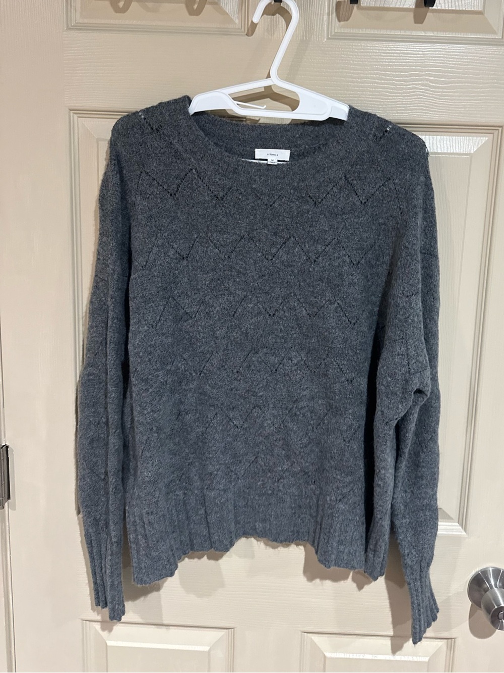 Women's Gray Crewneck Sweater - Soft Knit Pullover